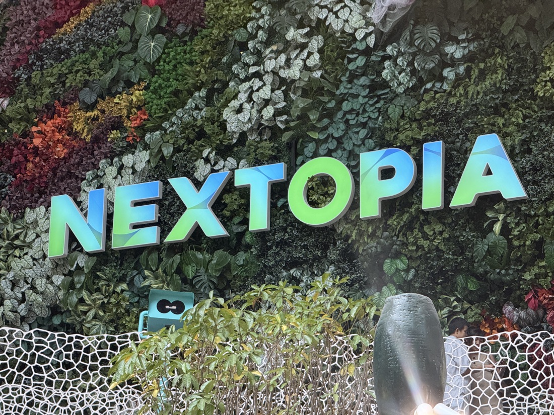 NEXTOPIA green wall, Siam, Bangkok — made to order by Mommy Signage