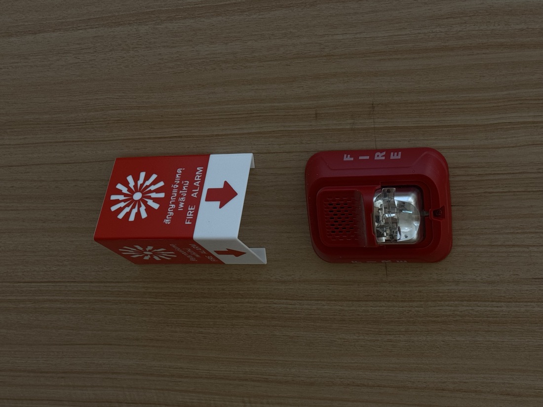 Fire alarm sign, MedPark, Bangkok — made to order by Mommy Signage