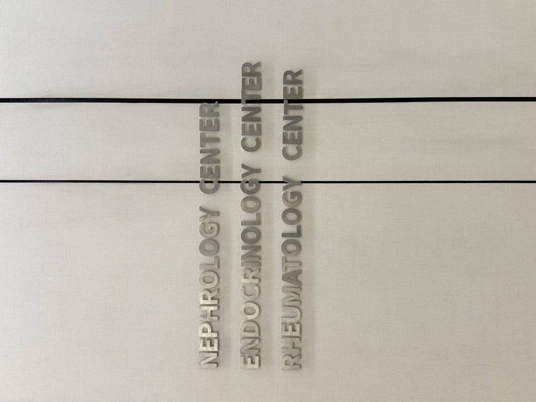 Department wall lettering, MedPark, Bangkok — made to order by Mommy Signage