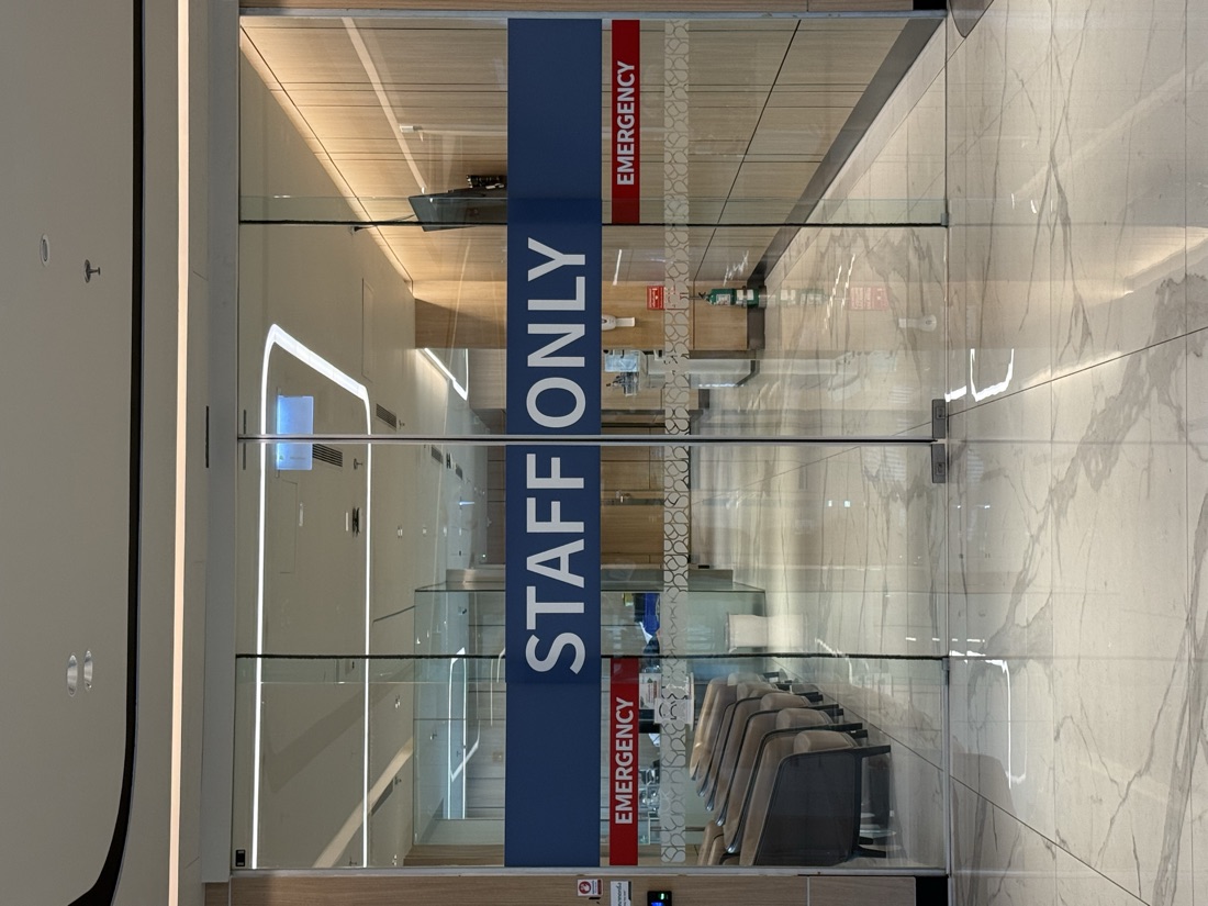 Staff only glass graphics, MedPark, Bangkok — made to order by Mommy Signage
