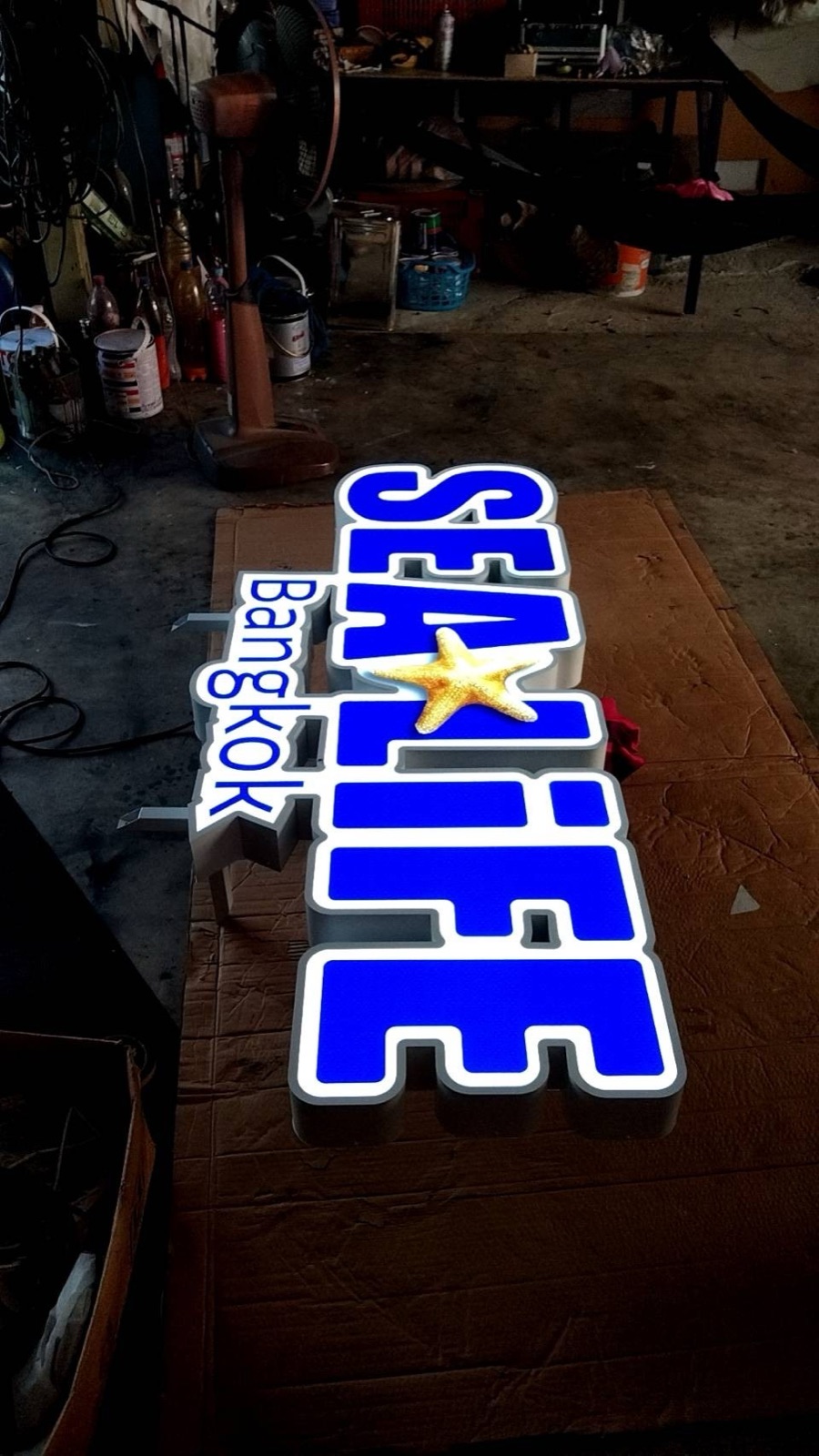 Sea Life Bangkok illuminated channel letters in the Mommy Signage workshop